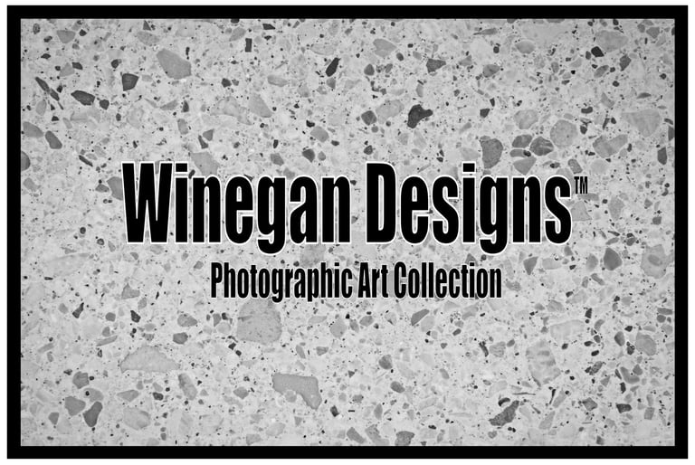 Winegan Designs Photographic Art Collection wording in front of textured background