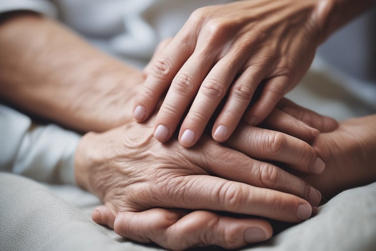Soins palliatifs mains de soutien