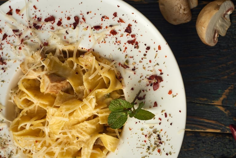 Pappardelle con champiñones