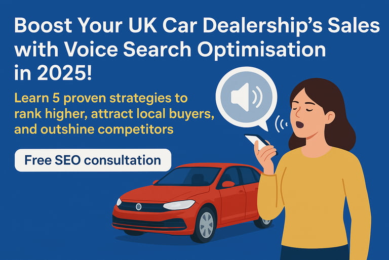 Boost your UK car dealership's sales with voice search optimisation in 2025 with JJSEO