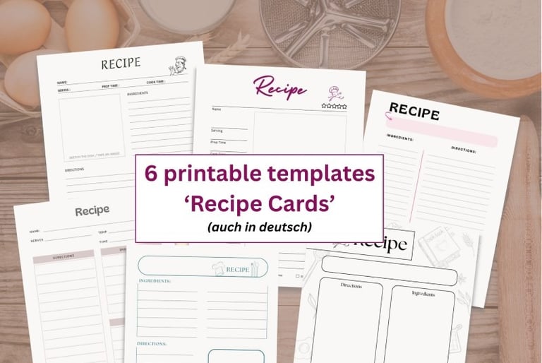 free recipe card templates - printable