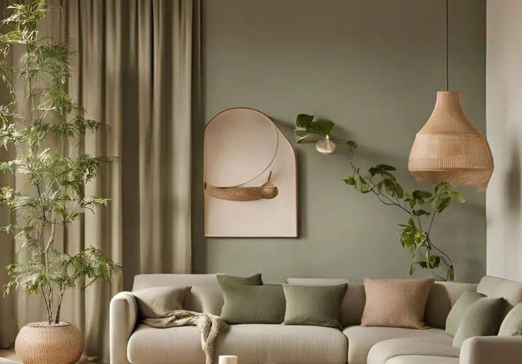 cosy green furnished room