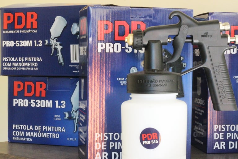 Pistola de Pintura com Manômetro