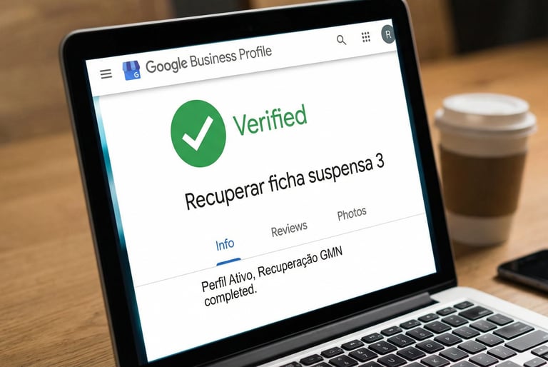 Checkmark verde de perfil verificado aparecendo na tela do computador.