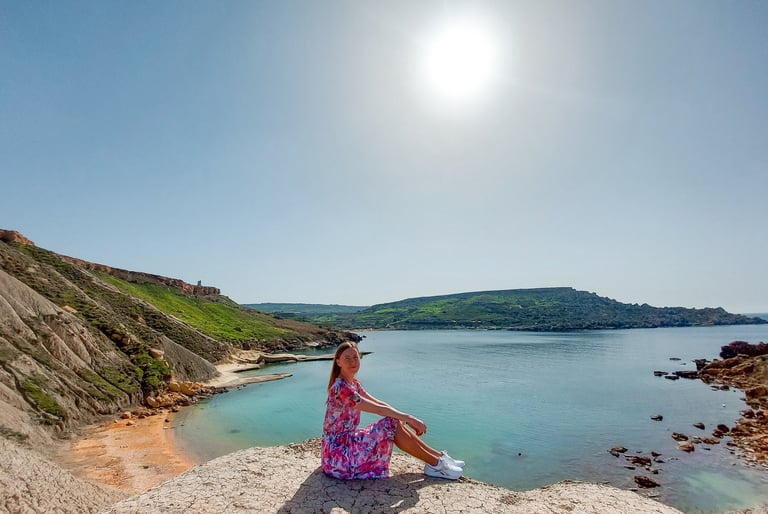 malta clay cliffs ghajn tuffieha riviera beach qarraba bay