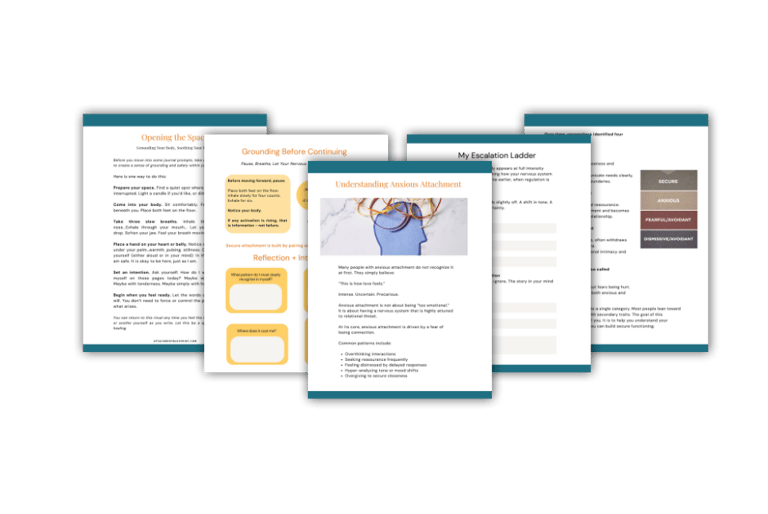 pages of anxious attachment workbook