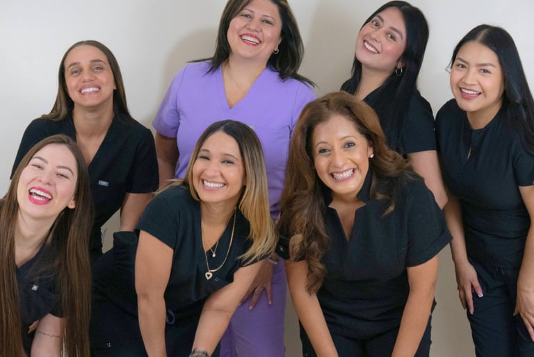 Dental team working together to provide dental care