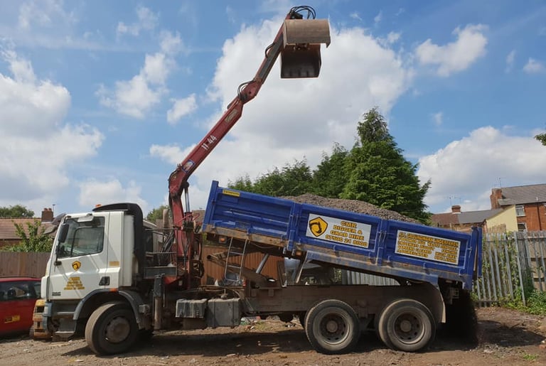 CMR grab lorry loaded with gravel for Stourbridge construction delivery