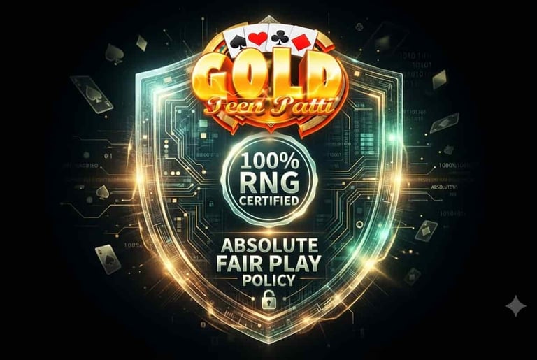 3Patti Gold 100% RNG Certified Fair Play and Security Shield