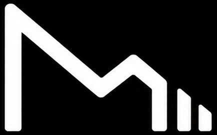 White minimalist line art logo of the letter M on a solid black background. Mitigalo, Cibersecurity 