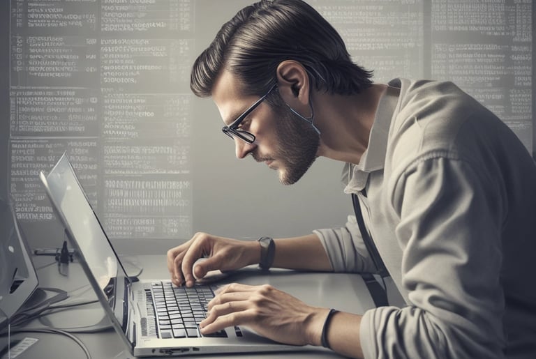 A team collaborating on a project with digital tools.