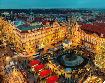 plaza de la ciudad vieja en navidad