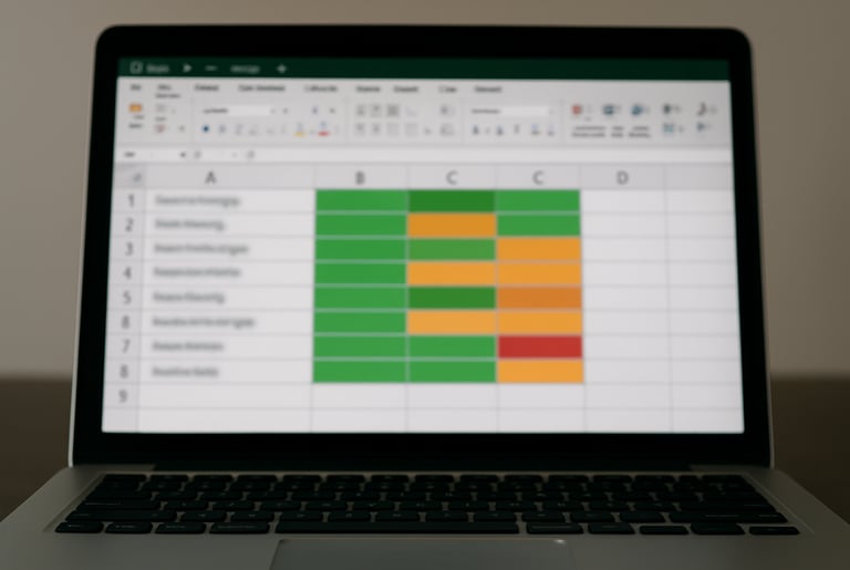a laptop computer screen showing a chart of data