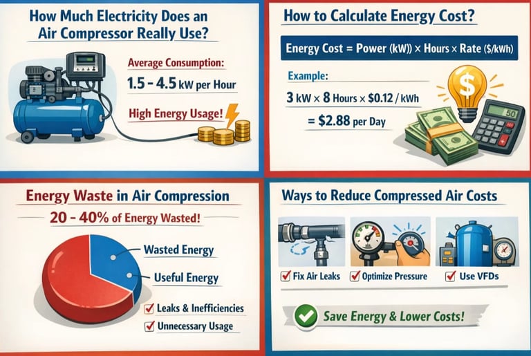 air compressor energy cost |Wemano
