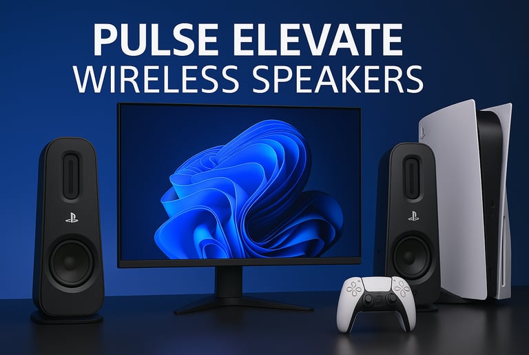 a monitor screen with a monitor and speakers