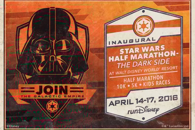 2016 runDisney Star Wars The Dark Side Half Marathon Course Maps