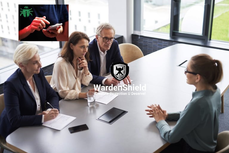 a group of people sitting around a table with a tablet