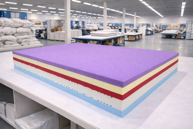Struttura interna del materasso Supreme Corrado con strati in memory foam