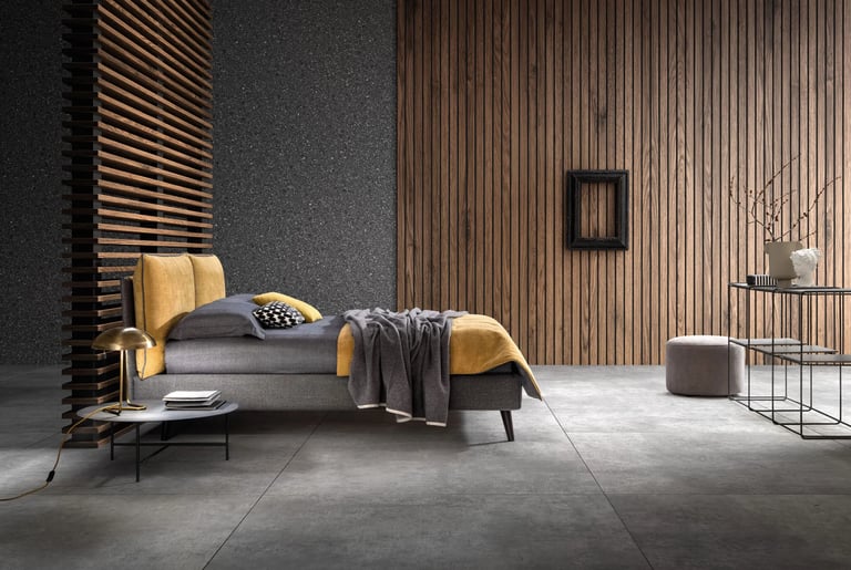 Letti imbottiti di design abbinati a materassi memory foam