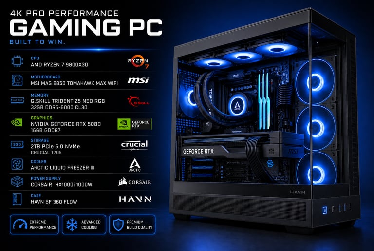 High-end custom gaming PC with RGB lighting built in Burlington VT