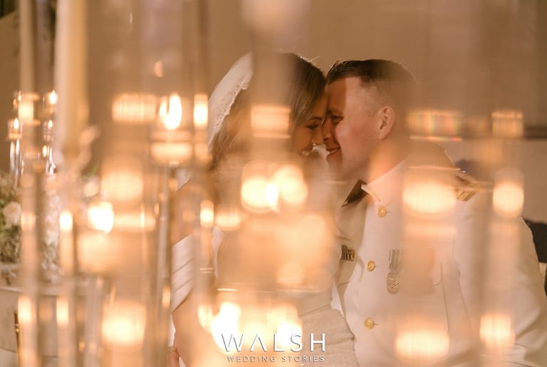 Antigua Guatemala wedding photographer- bride and groom through candles