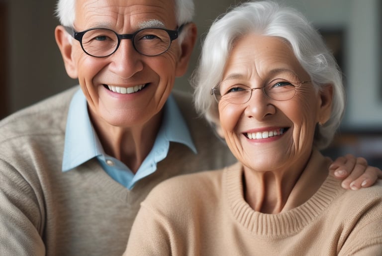 A patient receiving a denture fitting.