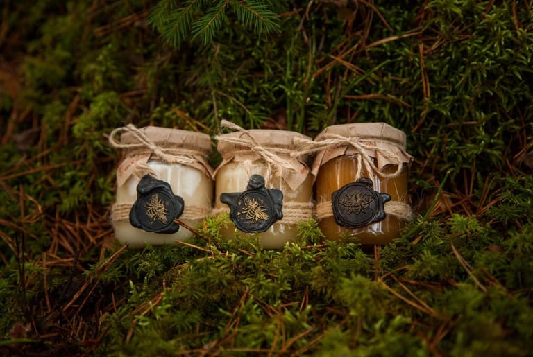 3 metų laikai. Medaus degustacija. Medaus rinkinys. Medaus dovana. Degustacinis rinkinys