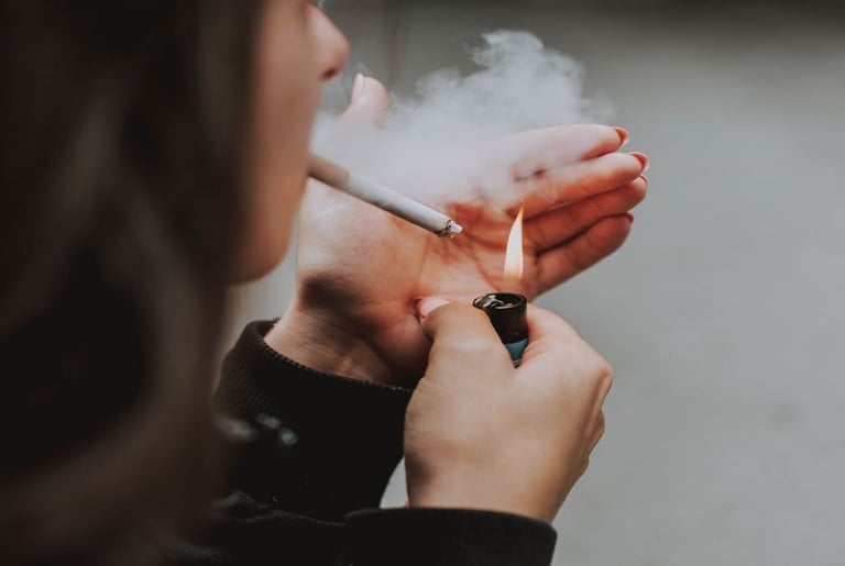 Girl smoking cigarette