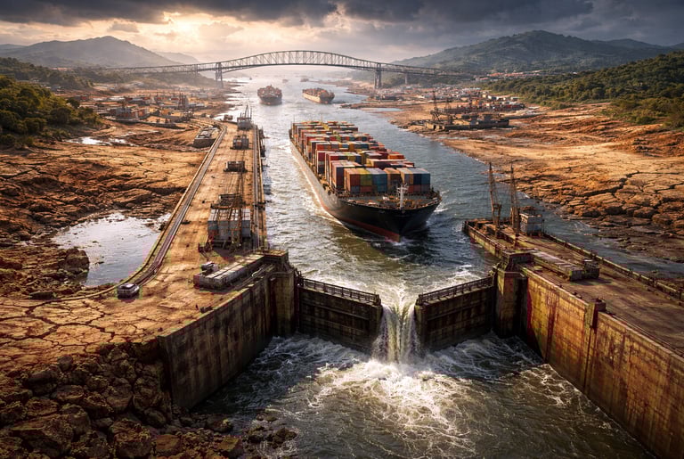 Canal de Panamá en sequera