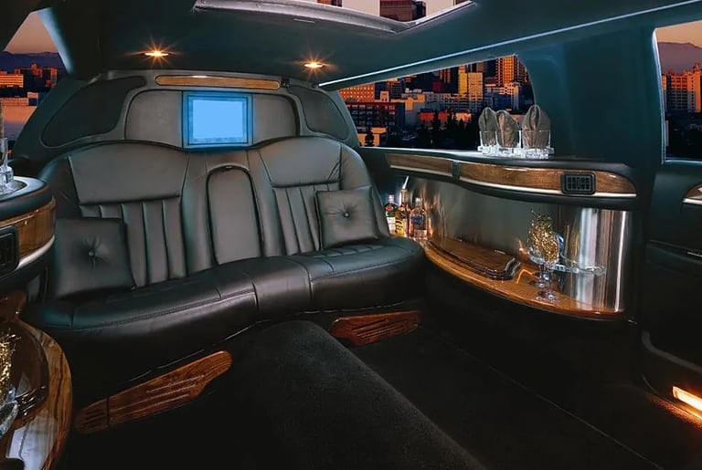 luxury Limousine rental interior with lot of amenities in NJ, NY, MA, CT and nearby areas