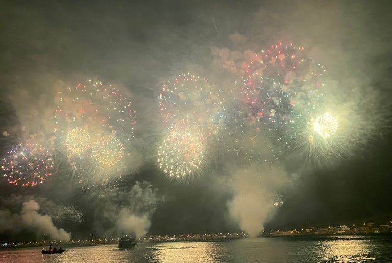 Photo feu d'artifice sur mer