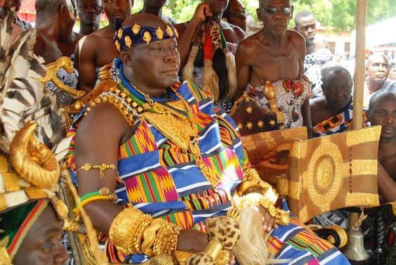 Ashanti King dressing traditional during the Akwasidae Festival in Ghana