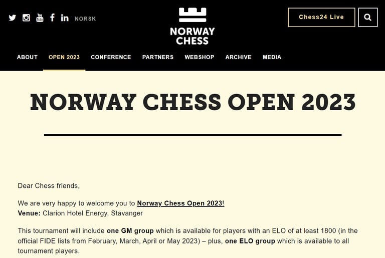 Norway Chess Open 2023. International Chess. FIDE Chess 2023