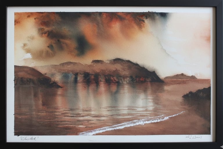 'Clogher', watercolour painting of landscape near Dingle.