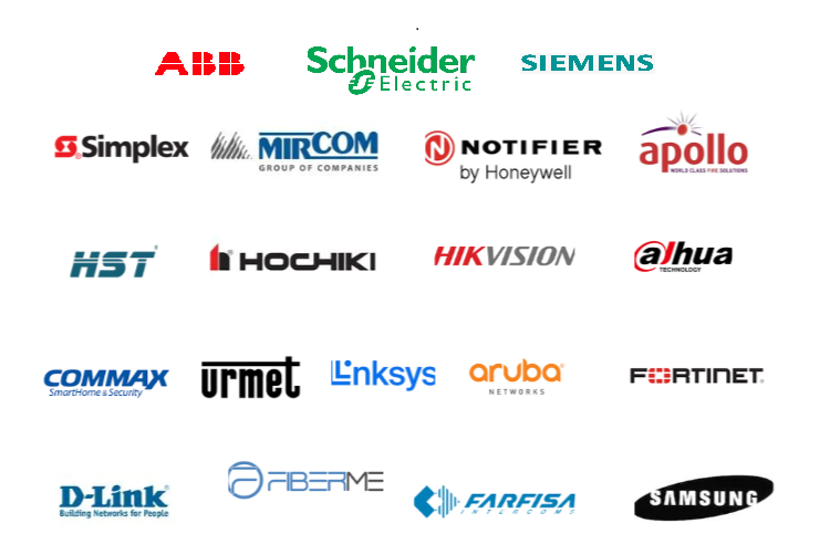 ABB - Schneider - Notifier – Apollo – Simplex – Bosch – Hikvision - HST  - Bavaria – Tyco – Mircom –