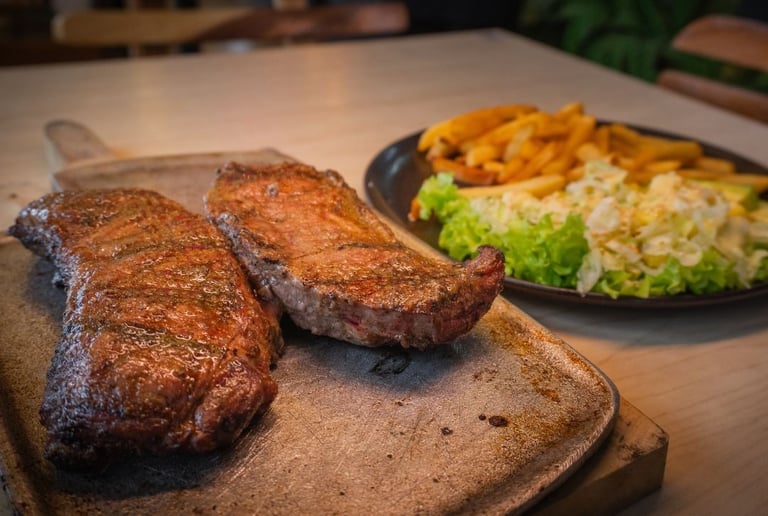 Corte de Carne en el restaurante La Martina en Salento Quindio