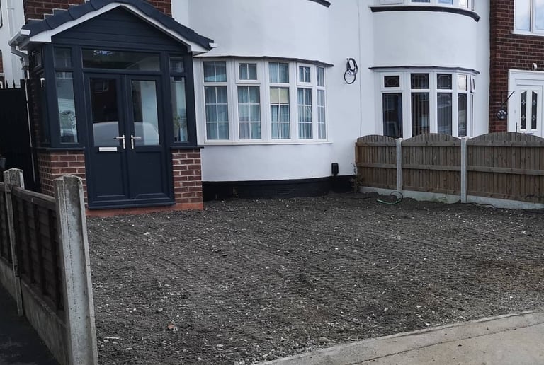 Garden levelling service for domestic landscaping in Oldbury area