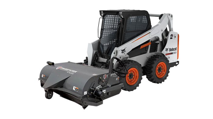 Mini carregadeira BobCat com vassoura recolhedora