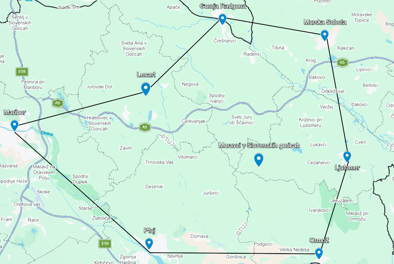 Območje dela, Moravci pri Slovenskih goricah in okolica