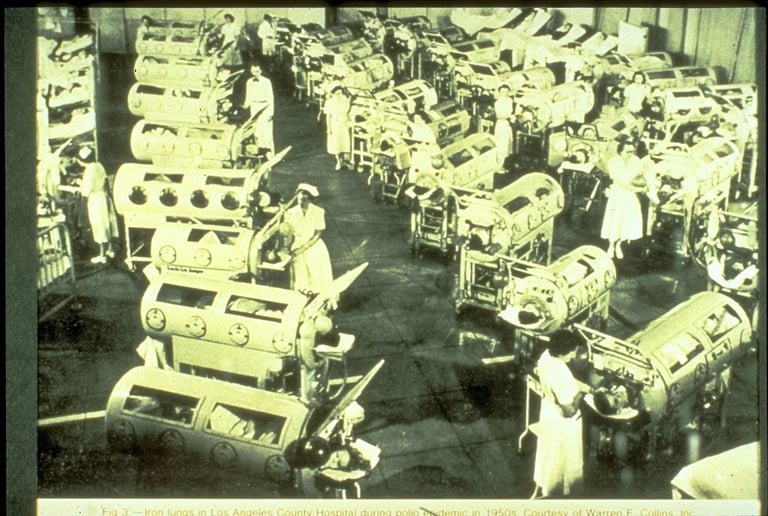 polio wards, iron lungs
