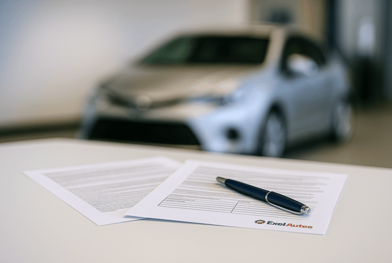Formulaires et justificatifs pour démarche de carte grise ExelAutos prêts pour le dépôt au garage