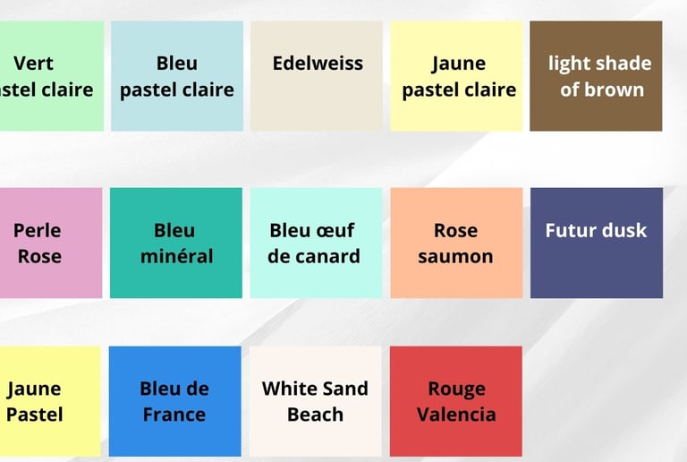 Color of classic collection candles 100% natural from  eclatdeluciole.fr