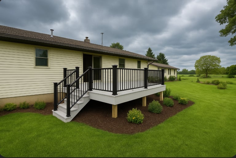 composite deck with aluminum railings by paramount exterior llc