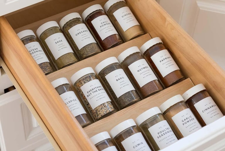 drawer spice organizer small kitchen