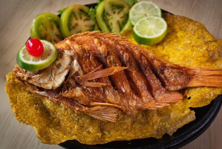 Mojarra Frita en el Restaurante La Martina Salento Quindío