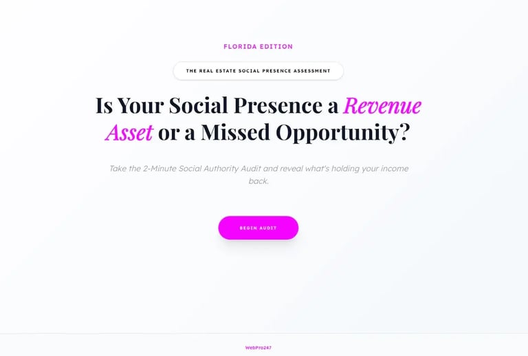 WebPro247 I Examples WebPro247 The Real Estate Social Presence Assessment