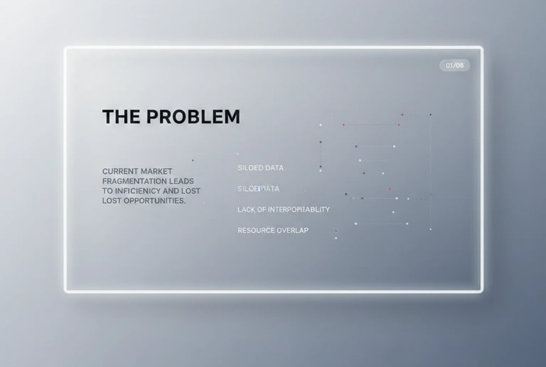 digital problem slide layout showing abstract problem definition elements