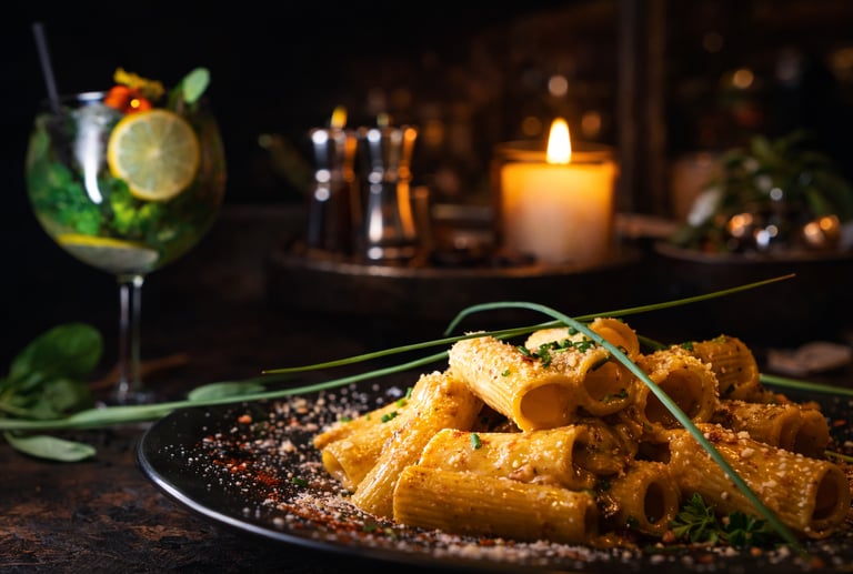 Pâtes halal crémeuses servies au restaurant La Parisienne à Nîmes