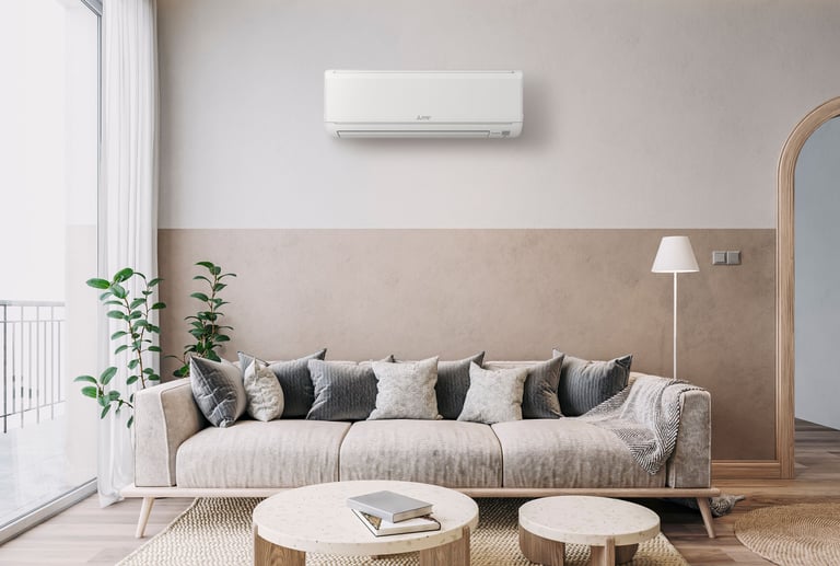 a living room with a couch and a table