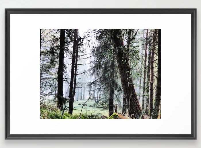 Digital Image featuring the Framed Art Print Scottish Pine Forest Misty View in I Art and Afterglow.